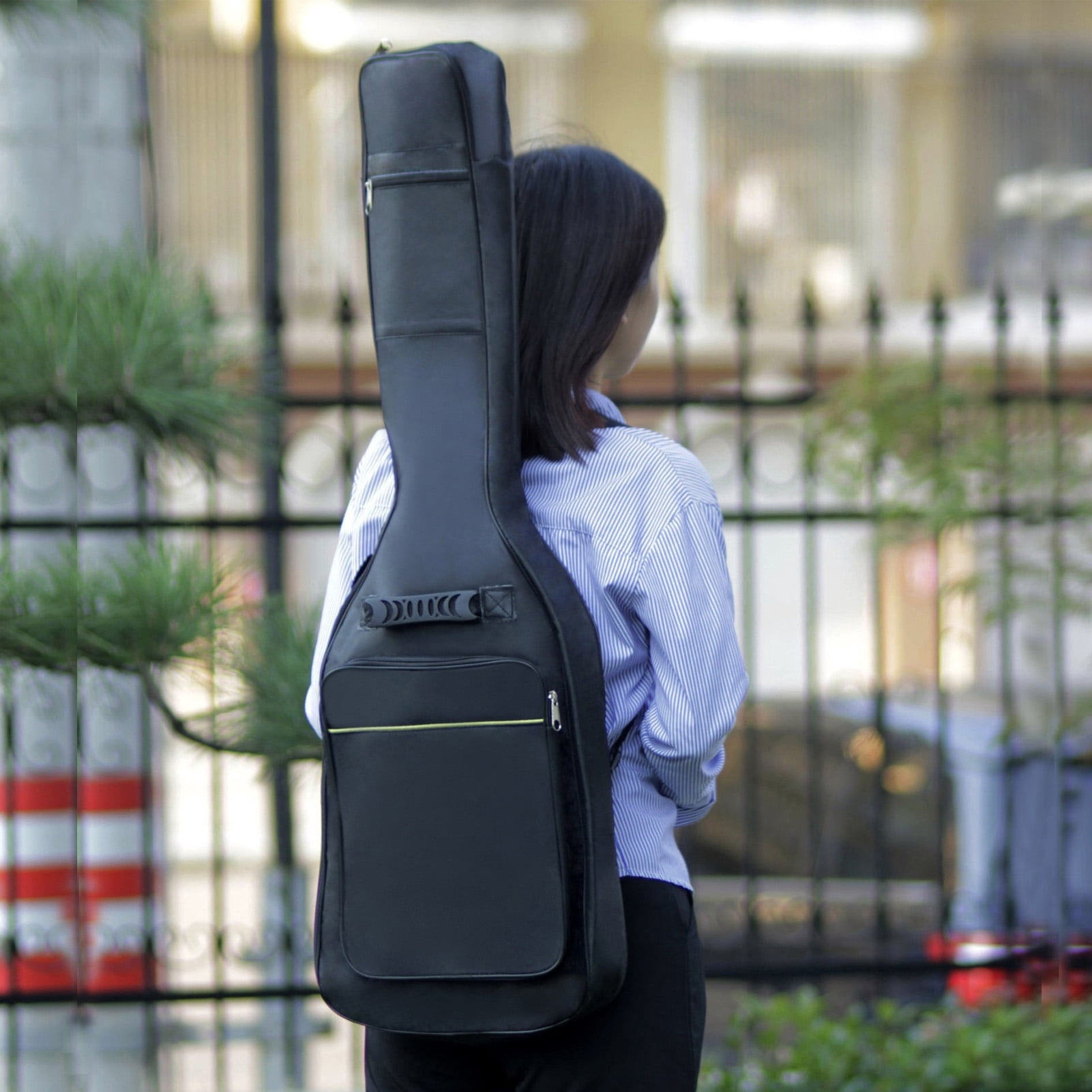 Nieyigj IRIN Guitar Bag 600D Waterproof Oxford Backpack Lightweight Storage with Ergonomic Strains Large Capacity for 38-39 Inch / 96.5-99 cm Electric Acoustic Guitars [cite: 12]