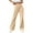 Khaki, variant on Womens Cotton Sweatpants Elastic High Waisted Flared Wide Leg Trouser Pants with Pockets Fall Winter Sports Wear (XL, Gray)