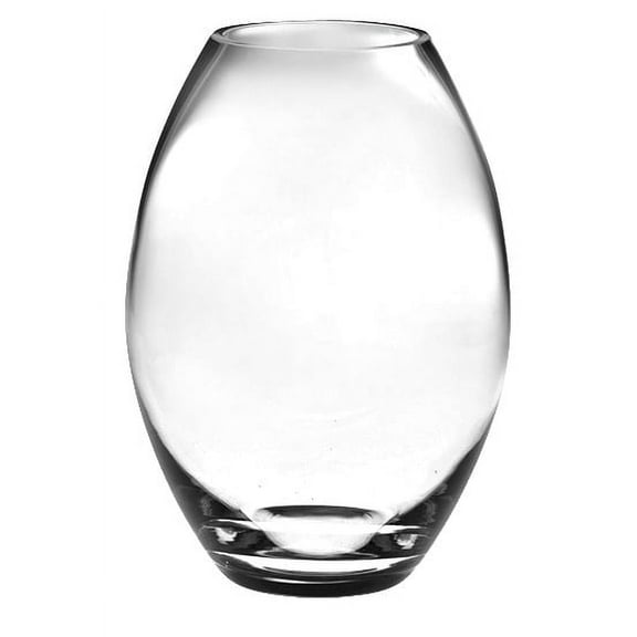 Barski Clear Glass Barrel Vase, Handmade Non-Lead Crystal, 8" Height, Made in Europe