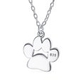 thumbnail image 2 of Bling Jewelry Womens Dainty Paw Print Pendant Necklace for Pets in Gold Plated Sterling Silver, 2 of 4