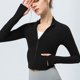 thumbnail image 5 of Chaquetas y abrigos casuales con capucha de manga larga para mujer, traje de entrenamiento de manga larga, cuello alto, doble bolsillo, abrigo de yoga, cremallera de doble cabeza, abrigo deportivo par, 5 of 6