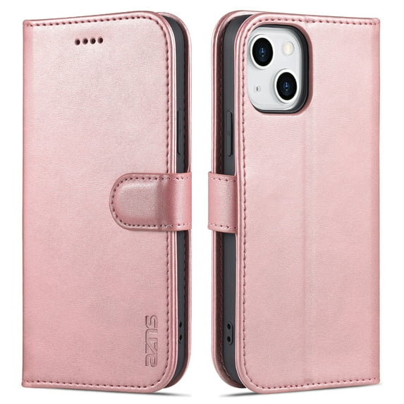 TECH CIRCLE Case for iPhone 14 Plus Wallet Case,PU Leather Flip Folio Case Shockproof TPU Inner Shell Card Holder Kickstand Phone Cover for Apple iPhone 14 Plus 6.7 inch, Rosegold