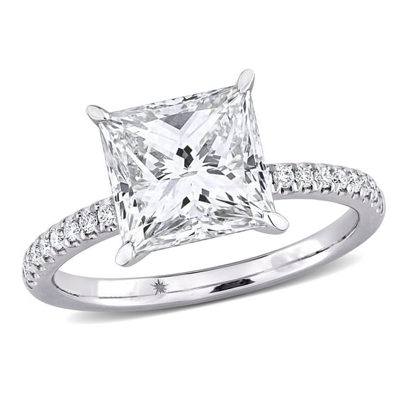 Created Forever Women's 3 1/6ct TW Lab Grown Diamond 14k White Gold Solitaire Engagement Ring