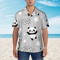 thumbnail image 2 of Honeii Pandas Print Men’s Hawaiian Shirt,Classic Button-Down Short Sleeve Shirt, for Beach, Vacation, and Outdoor Activities,Medium, 2 of 7