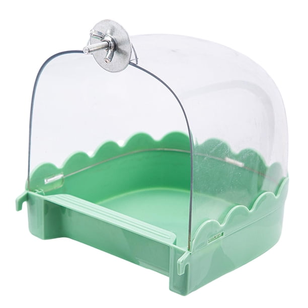 Baño para Pájaros, Bañera para Loros, Bandeja de Comida, Jaula Colgante para Pájaros, Caja de Ducha para Pájaros, Bañera para Pájaros, Loros, Pájaros verde