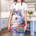 thumbnail image 4 of Watercolor Hello Winter Alaskan Malamute Chill Christmas Welcome Apron Alaska Mal Dog Lovers Gifts for Cooking Grilling Baking Painting Gardening - 00016, 4 of 5