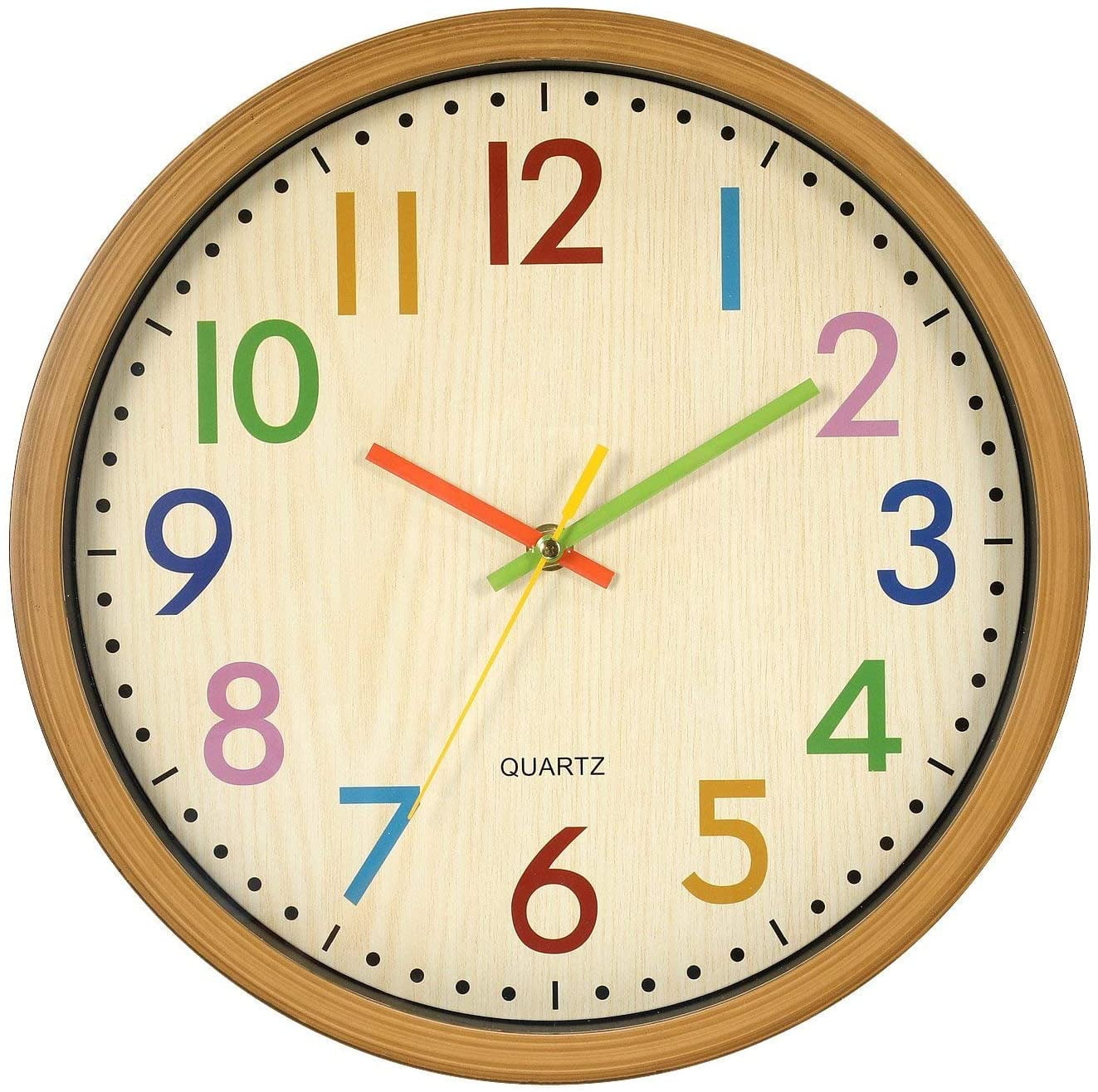 Foxtop Silver Wall Clock 30 cm Silent Non-Ticking Quartz Decorative Modern Clock 