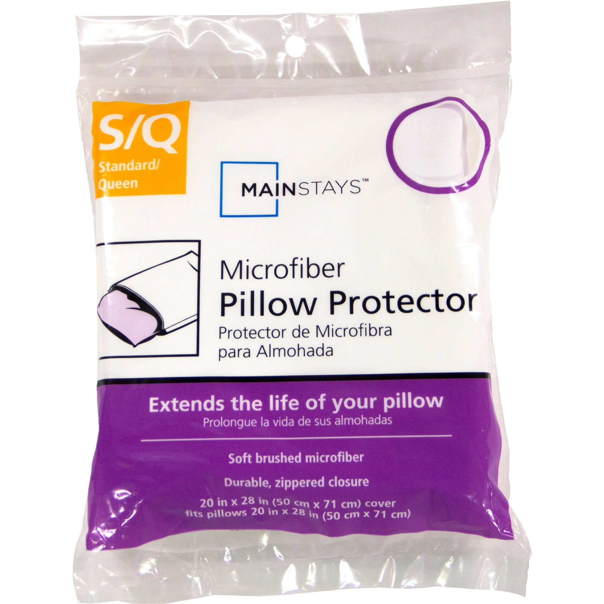 Standard//Queen Lot Of 1 2 Mainstays Microfiber Zippered Pillow Protector 3