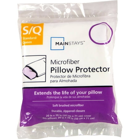 Mainstays Microfiber Zippered Pillow Protector, 1 (Best Pillow Protector For Night Sweats)