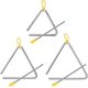thumbnail image 1 of Instrumento de percusión de 3 piezas, juego de aprendizaje temprano para jardín de infantes, campanas de hierro triangulares de percusión de 4 pulgadas, 5 pulgadas y 6 pulgadas Rojo Verde, 1 of 5