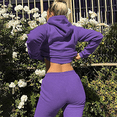 thumbnail image 3 of Akmipoem Women Hoodie Crop Pullover Sweatshirt Sweatpants 2 Piece Sweatsuits Sets, 3 of 5