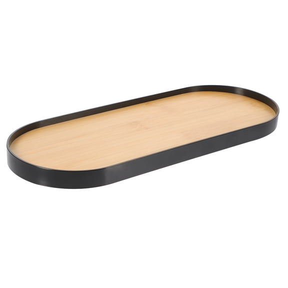 ACDANC Black Oval Makeup Tray for Bathroom Vanity Countertop Multi-Purpose Storage Organizer for Jewelry Cosmetics Accessories