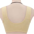 thumbnail image 5 of Gymayou Front Button Wireless Bra for Middle Aged Mom Vest Style Easy Front Snap No Underwire Comfort Bra for Elderly Women Daily Sleep Home Underwear Beige 36, 5 of 6