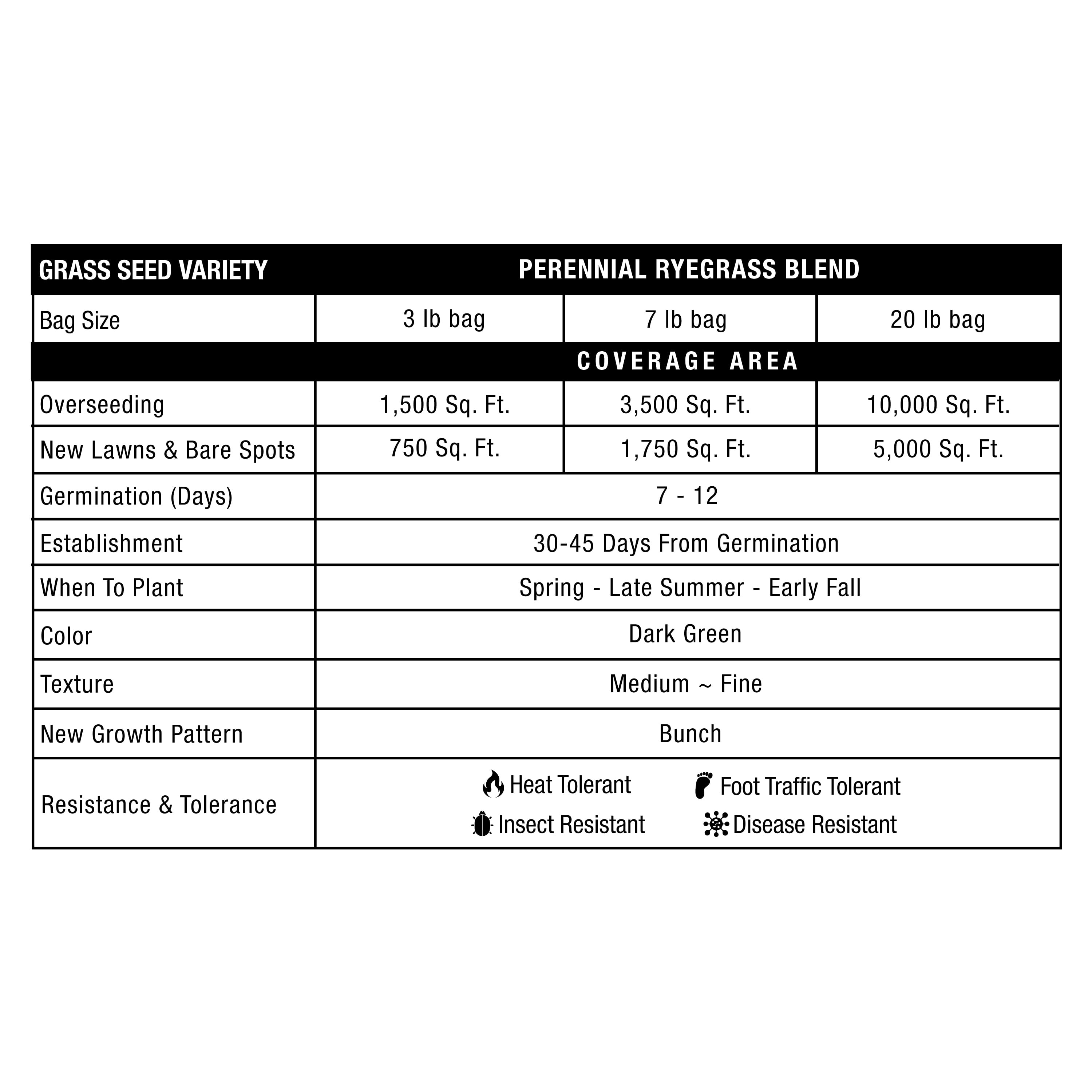 GreenView Pure Grass Seed Perennial Ryegrass Blend, 20 lb. Bag – Covers up to 10,000 sq. ft.