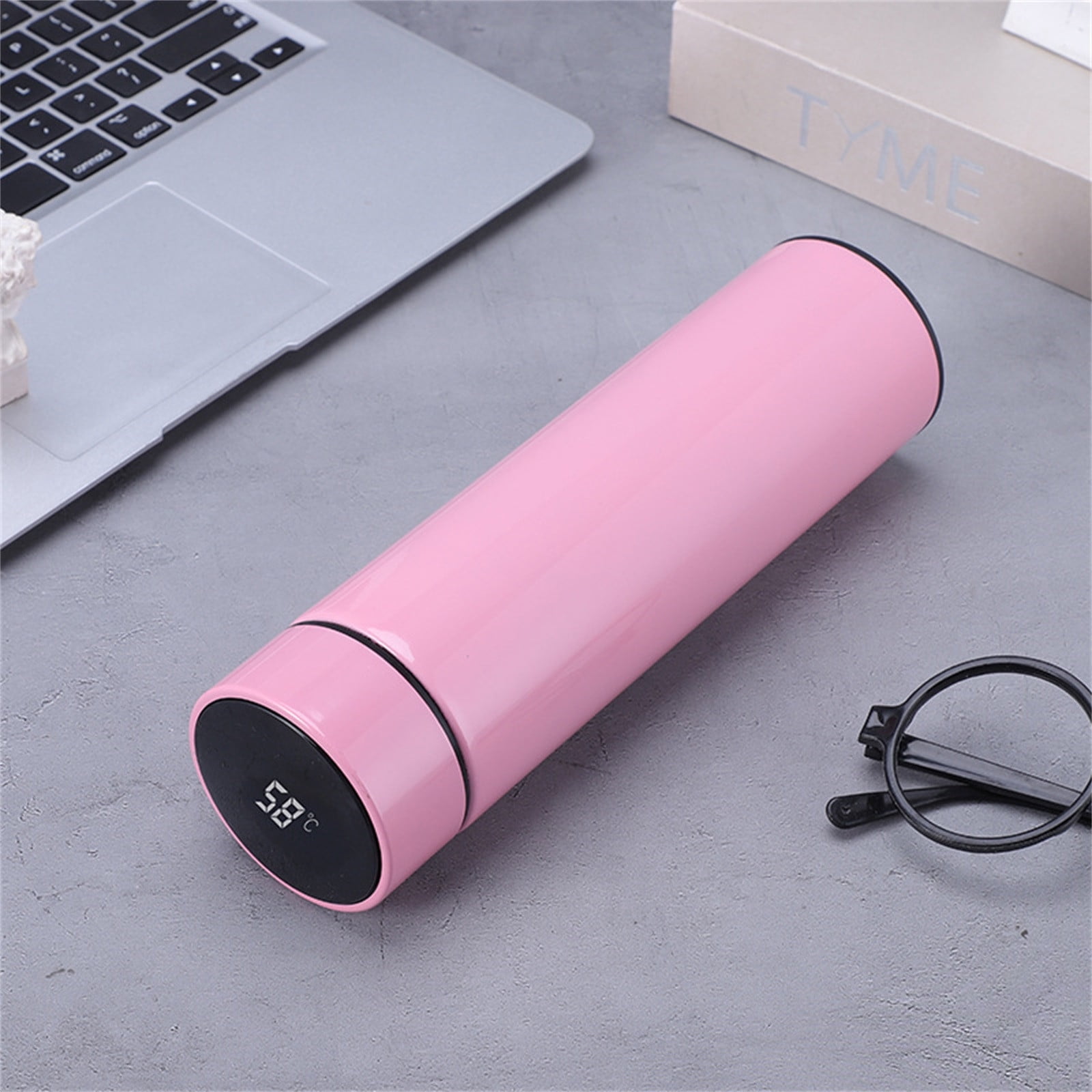 FloHua Mothers Day Gifts Vacuum Cup With Smart Temperature Display,Tactile Sensation Display Temperature 304 Stainless Steel Insulation Cup 500ml