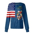 thumbnail image 2 of Scrubs Jackets for Women Patriotic Graphic Tees Casual Summer Medical Uniforms America 250 Anniversary Short Sleeved Nursing Tops Patriotic Nursing Shirts, 2 of 5
