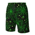 thumbnail image 5 of Disketp Men'S Swim Trunks Hawaiian Breathable Surf Beach Swimsuits Mesh Lining Beach Shorts With Pockets-Green Bright Web With Spiders, 5 of 9