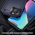 thumbnail image 3 of Feishell Compatible for Apple iPhone 13 (6.1 inch) Case,Dual Layer Protective Shockproof Hybrid Soft TPU + Hard PC Drop Protection Anti-Scratch Phone Case,Navyblue, 3 of 7