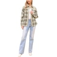 thumbnail image 2 of CHAQUETA DE PANA INSPIRADA EN CHIC para camisa de franela de mujer, con botones, chaquetas casuales XS Albaricoque, 2 of 6