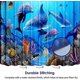thumbnail image 4 of Cortina de ducha azul (delfín marino, 180 x 180 cm), cortina de ducha de tela de poliéster impermeable y lavable a máquina, cortina de ducha decorativa de secado rápido, 4 of 5