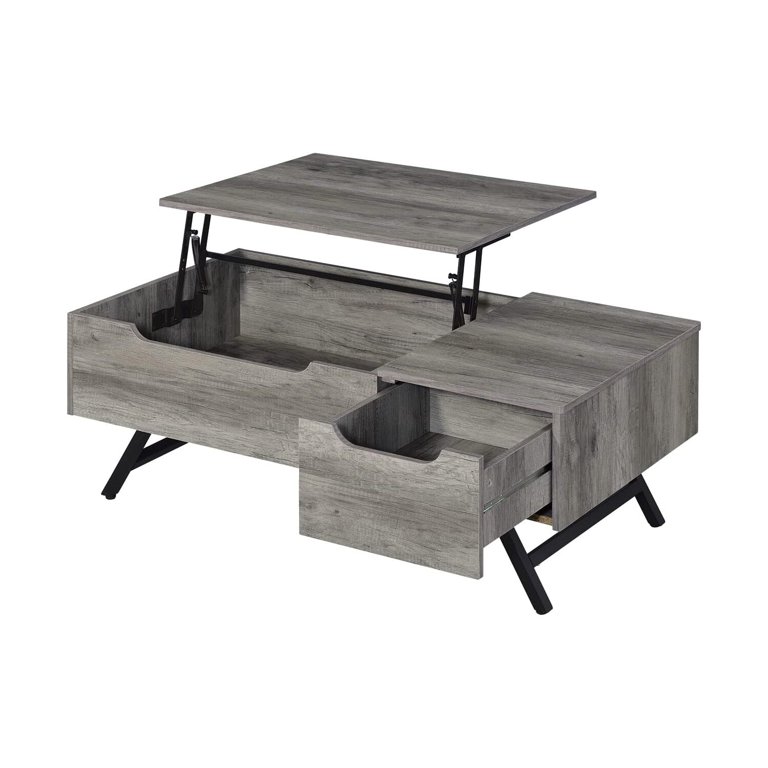 ACME Furniture＿TROY COFFEE TABLE Acme Furniture ACME Throm Coffee Table w/Lift Top, Gray Oak