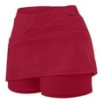 thumbnail image 4 of Womens Basketball Shorts Women's New Color Mid-Waist Skirt Pants Sports Casual Shorts Bottoming Skirt Pants Shorts for Under Dresses Women Red 4XL, 4 of 6