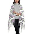 thumbnail image 2 of Sikiie Violets Flowers Shawl Wraps Big Scarf Tassel Fall Winter Thick Scarf Warm Shawl Women Fall Gifts, 2 of 8