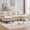 Beige, variant on Korser U-Shaped Sectional Sofa 4 Seater Lounge Sleeper with Removable Cushions Upholstered Couches for Living Room,Assembly Required,Beige