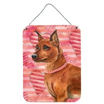 Carolines Treasures BB9743DS1216 Miniature Pinscher Love Wall or Door Hanging Prints Red 12WX16H multicolor