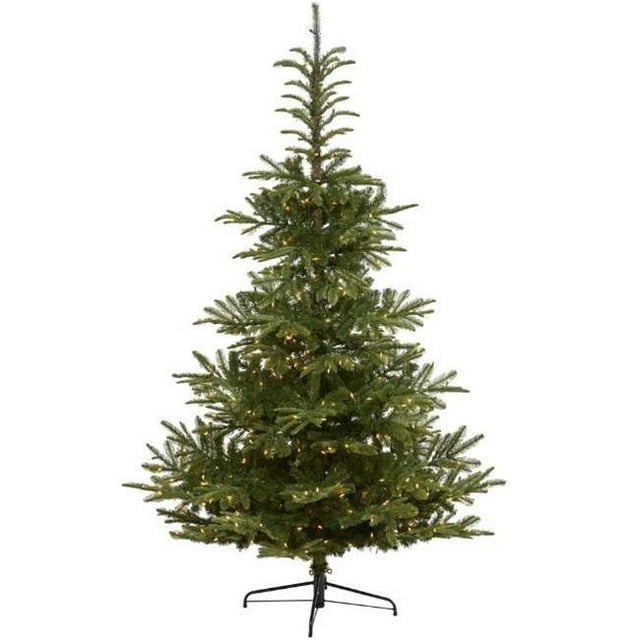 Nearly Natural T1884 7.5 ft. Layered Washington Spruce Artificial Christmas Tree with 550 Clear LED Lights & 1325 Bendable Branches
