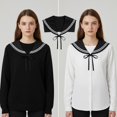 thumbnail image 6 of Slccxzc Sailor Collars Scarf for Women Top Fake Collar Necklaces Shawl wraps Match Sweater Shirt Dress and T-shirt, 6 of 7