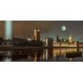 thumbnail image 2 of Frank, Assaf 18x11 Black Ornate Wood Framed with Double Matting Museum Art Print Titled - Column of spectra lights with Westminster Abby, London, UK, 2 of 4