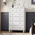 thumbnail image 3 of MONSLIPA Commode Haute à 6 Tiroirs, Commode Blanche pour Chambre à Coucher, Armoire de Rangement pour Vêtements, 3 of 7