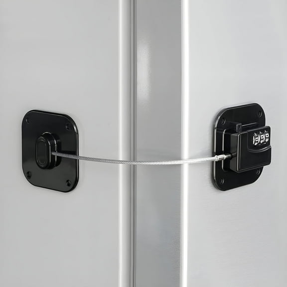 TALENO Refrigerator Lock,Heavy Duty Fridge Lock,Combination Lock for Refrigerator Cabinets,Drawers,Safety,Easy Install No Keys Needed (Black-1Pack)