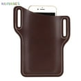thumbnail image 2 of BadPiggies Men Leather Cell Phone Holster Belt Bag Retro Mobile Phone Waist Sheath Pouch Storage Holder (Dark Brown), 2 of 9