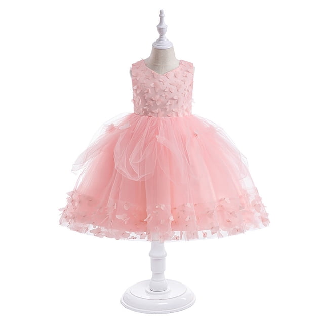 Classification et Titre de Produit de Robes pour Filles - Robe de Concours Sans Manches en Dentelle Brodée pour Tout-Petites Filles pour Vêtements d'Enfants Mode Robe de Soirée de Mariage pour Enfants
