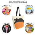 thumbnail image 7 of FORMRS Womens Canvas Tote Bag with Zipper Inner Pocket Shoulder Handbag, Black Cat Orange Ball, 7 of 7