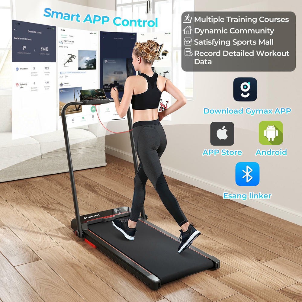 Barara King 3 in 1 Walking Treadmill with Remote Control and LED Display, Foldable Treadmill for Home Office, Home Gym, Red