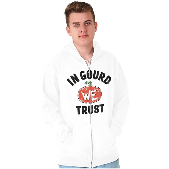 Funny Fall Pumpkin Lover Pun Zip Up Hoodie Men's Women's Brisco Brands X