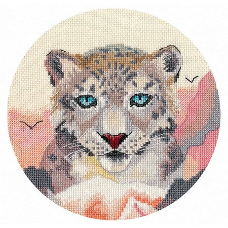 UPC: 4680021531873 | Miniature. Snow Leopard 1303 Counted Cross Stitch Kit