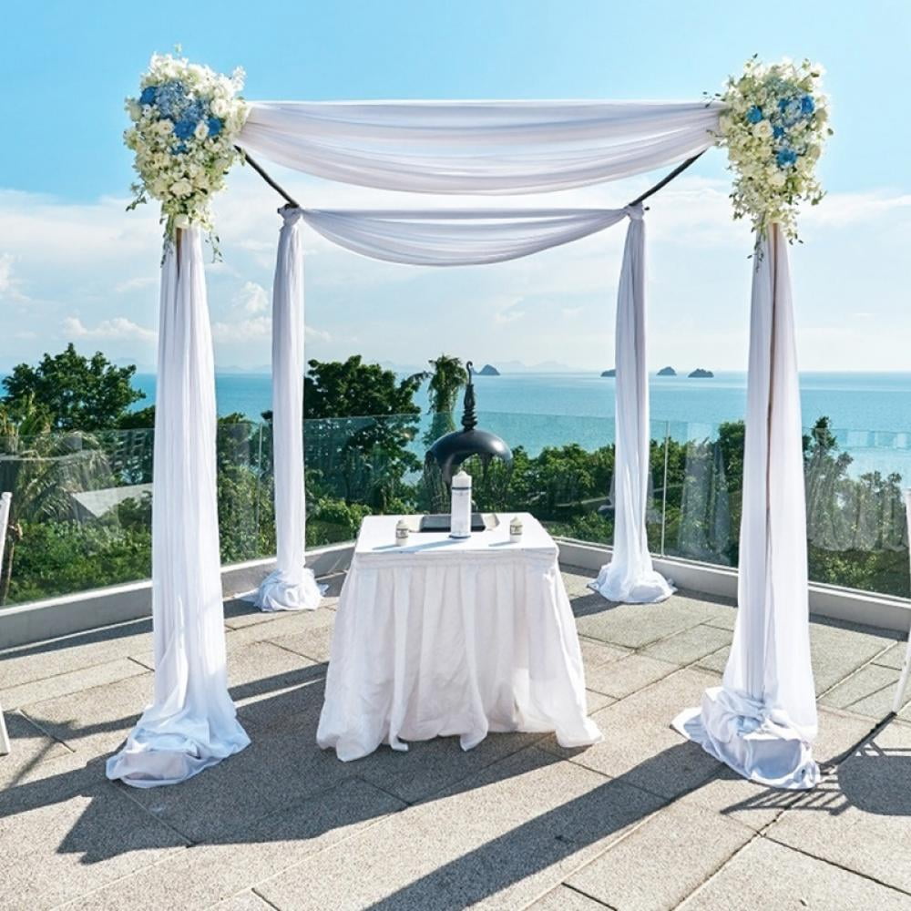 Romantic Sheer Roll Wedding Chair Sash Table Runner Swag Party Wedding Decor S 