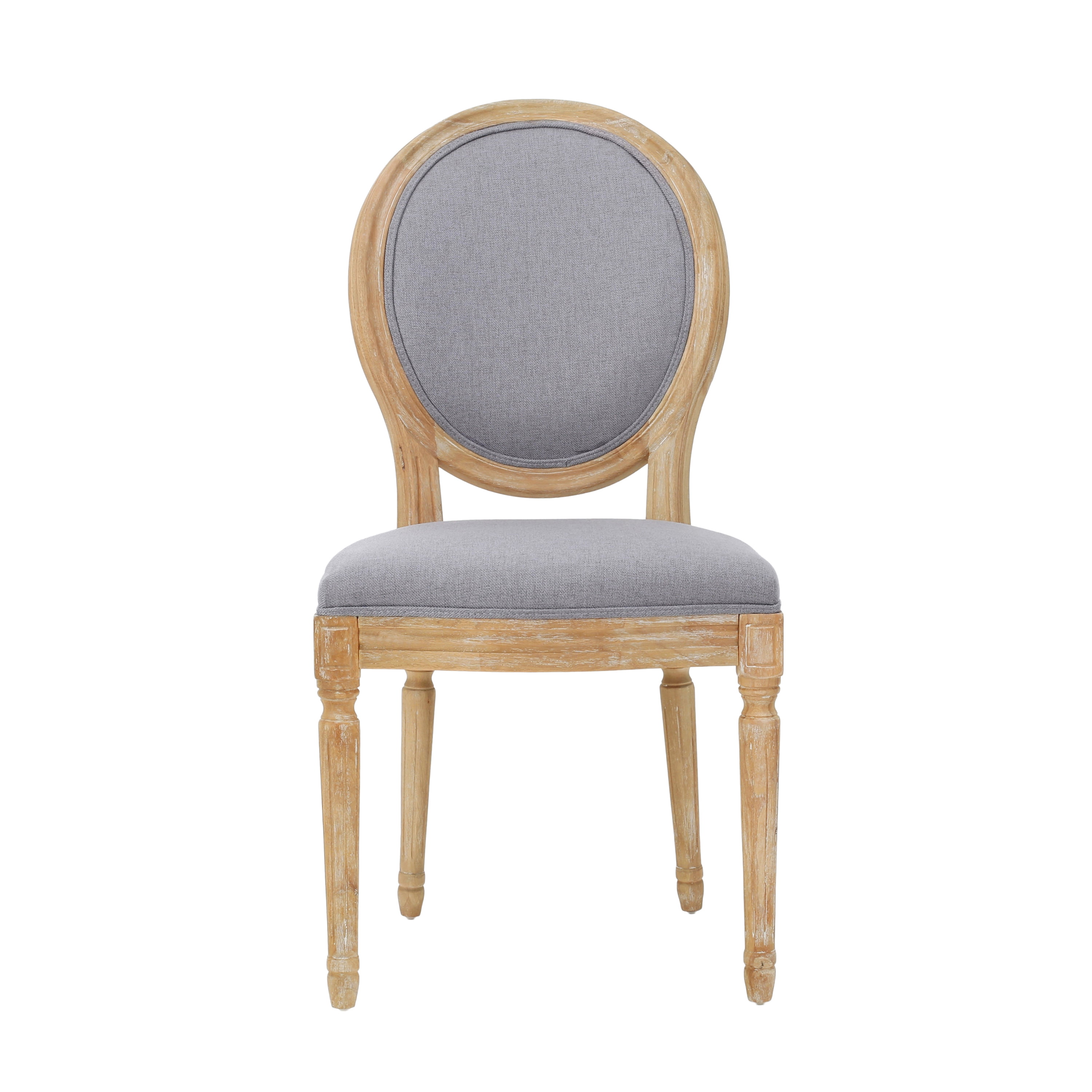 Noble House Phinnaeus Indoor French Fabric Dining Chairs, Set of 2, Natural