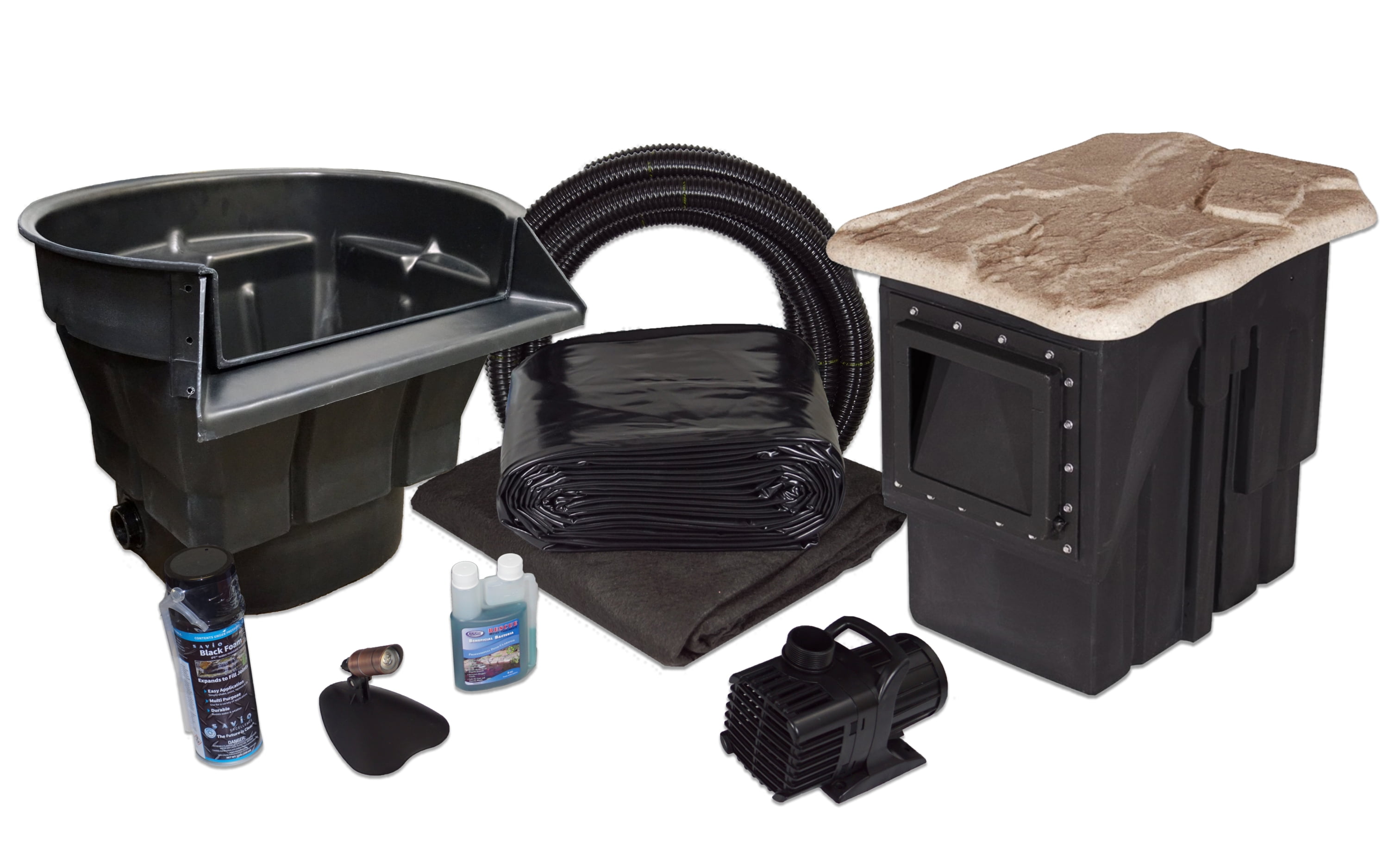 Half Off Ponds PVCMDP2 PondBuilder Crystal 4000 Pond Kit with 7