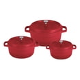 thumbnail image 1 of Juego 3 Ollas Cacerolas K&I Germany 1.2L 2.4L 4.3L Tapa Estilo Le Creuset, 1 of 6