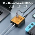 thumbnail image 4 of 8 Outlet Surge Protector with 4 USB Ports (2 USB C and 2USB A), Orange and Black, 4 of 7