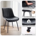 thumbnail image 4 of TacleeKii Faux Leather Dining Chairs Set of 2, Kitchen Side Chairs with Metal Legs, for Dining Room Restaurant, Black, 4 of 9