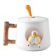 thumbnail image 1 of Taza de café de cerámica, taza con patrón de animal Shiba Inu 3D, mango de diseño de madera interesante y cuchara a juego, muy adecuada para regalos, 420 ml., 1 of 5