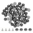 thumbnail image 1 of Uxcell 60Pcs Picos Redondos de 6mm, Picos de ABS con Respaldo Plano y Tornillos, Remaches para DIY en Ropa de Cuero, Bolsos, Zapatos y Cinturones, Negro, 1 of 7