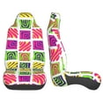 thumbnail image 4 of XMXT 2Pcs Car Seat Cover Decor Protector, South American Crayon Doodles Front Seat Covers for Cars SUVs, Universal Fit, 4 of 9