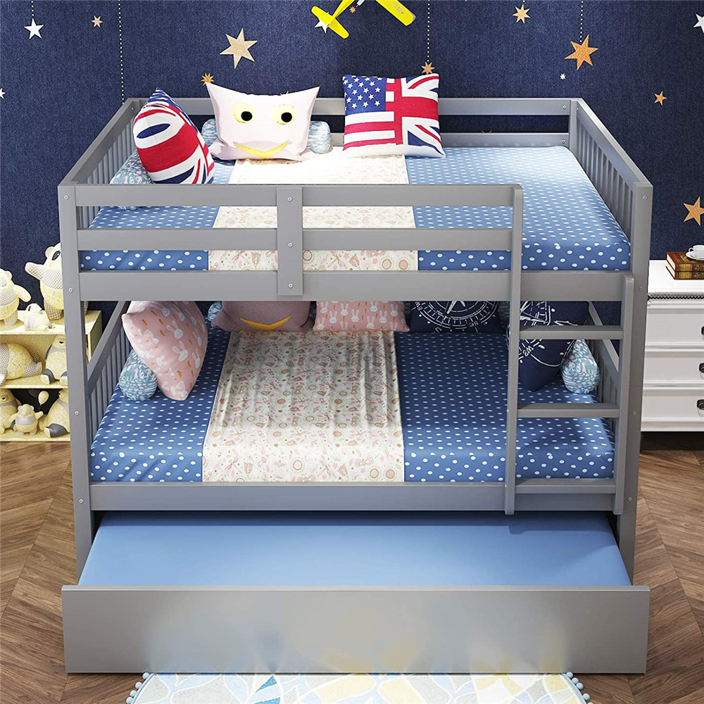 Wood Full over Full Bed, SEGMART Upgraded Solid Wood Full Bunk Bed with